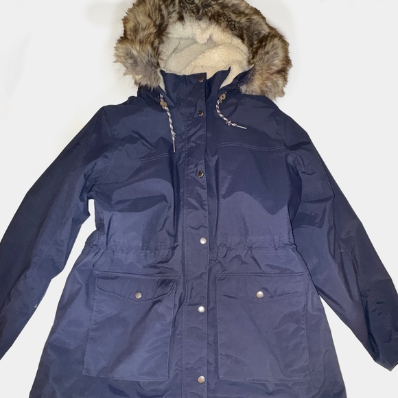 EDDIE BAUER Riley Weathered Insulated Parka Faux Shearling Lined Coat Navy XXL - Picture 4 of 15